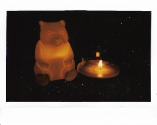 bear light and candle